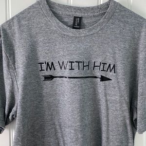 I’m With Him vinyl print tee, unisex